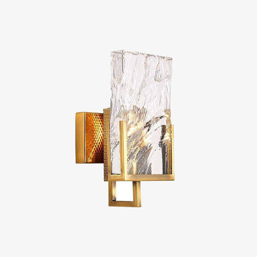 Applique murale design LED dorée avec verre cristal Luxury