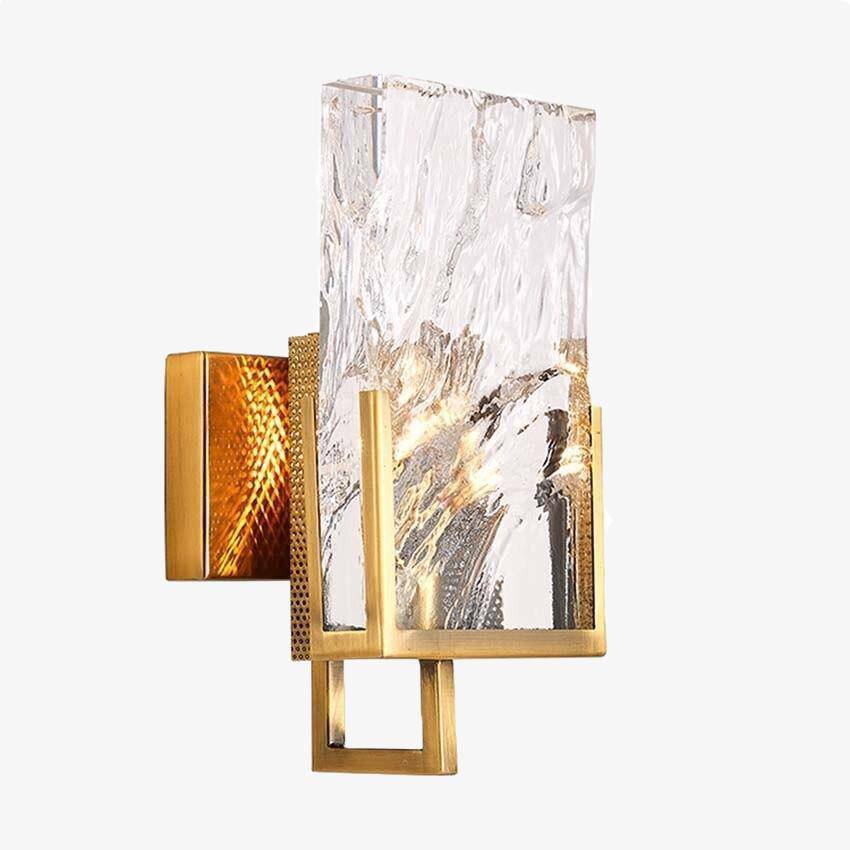 Applique murale design LED dorée avec verre cristal Luxury