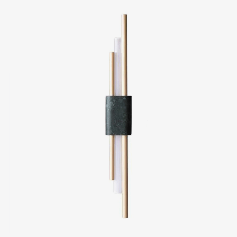 Applique murale design LED en marbre avec tube doré Sconce - vue 2 sur 9