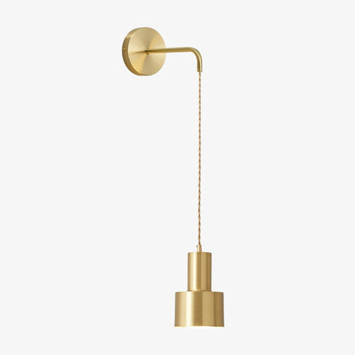 Applique murale dorée avec lampe suspendue