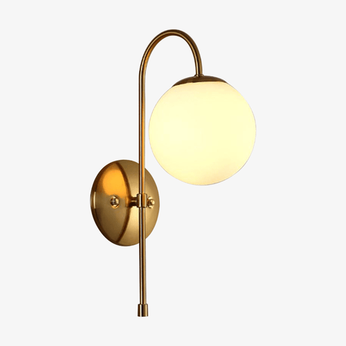 Simple gold wall light with globe