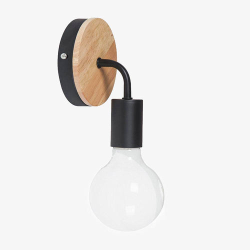 Simplistic wood and metal wall light