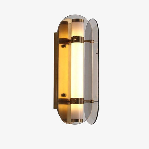 Applique murale industrielle LED avec tube en métal et verre Sconce