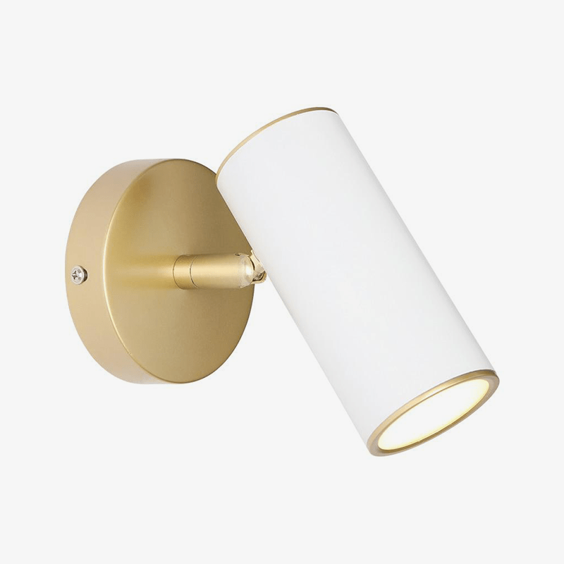 Applique murale LED avec spot cylindrique en métal doré - vue 10 sur 10