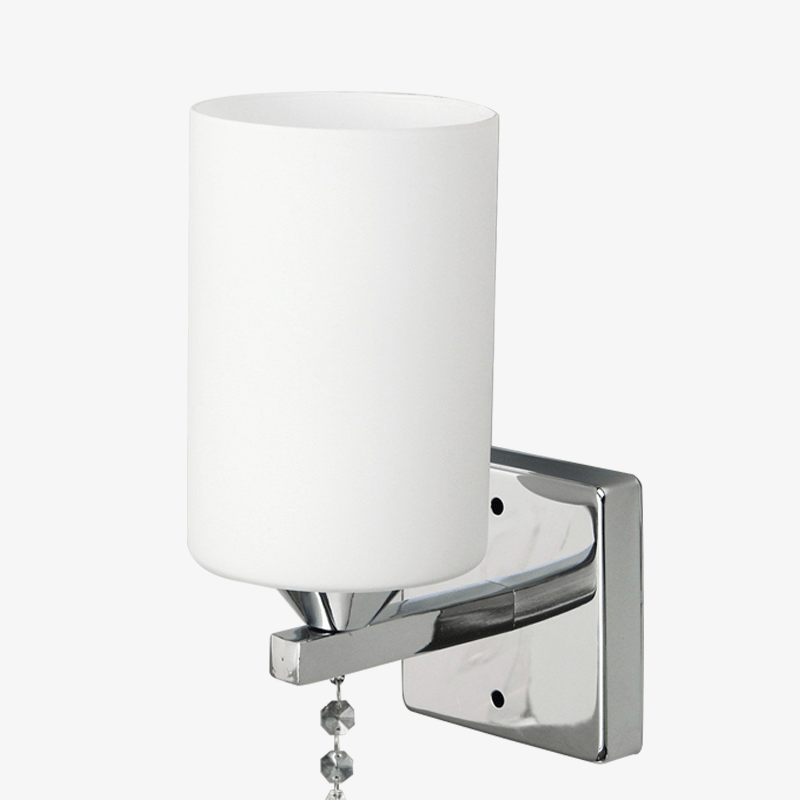 Applique murale LED chromée avec abat-jour cylindrique