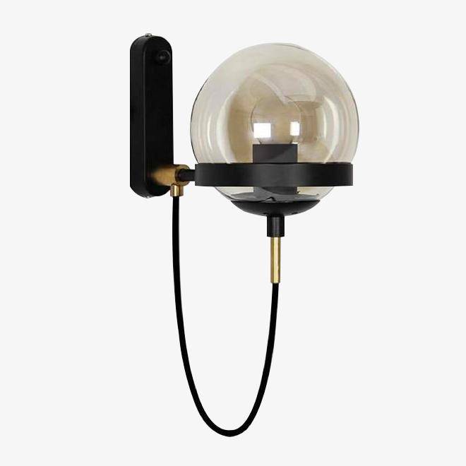 Applique murale LED métal et boule en verre