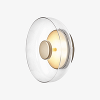 Applique murale moderne LED avec abat-jour en verre et métal Sconce