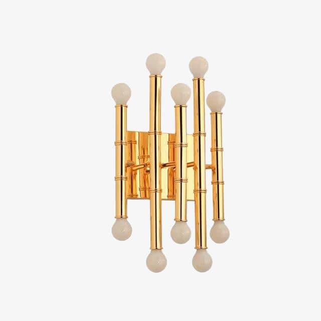 Applique murale moderne LED style bambou en métal doré - vue 2 sur 4