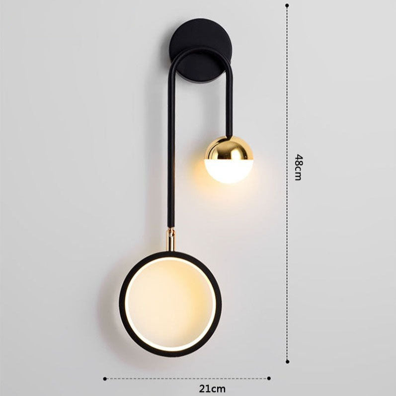 Applique murale design géométrique avec boule suspendue Oryna - vue 6 sur 9