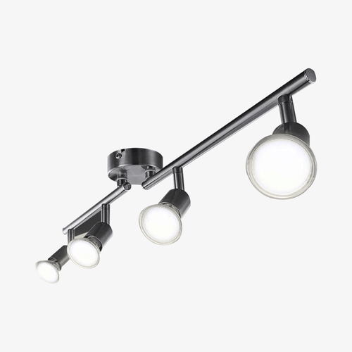 Barre à 4 spots LED chromée