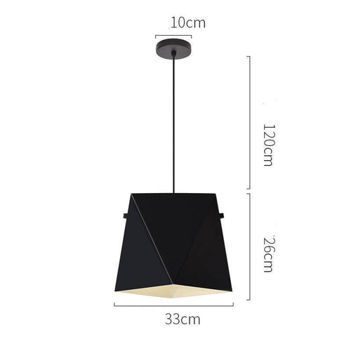 Suspension design LED avec abat-jour en métal coloré au géométrique