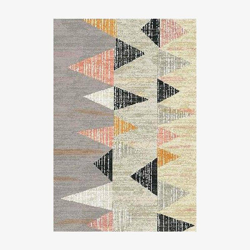 Tapis rectangle vintage aux formes géométriques style Keecy