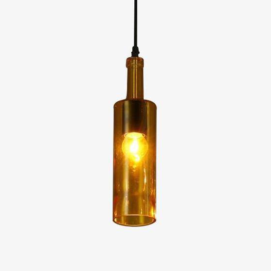 Suspension en verre cylindrique fumé colorée Novelty