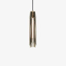 Suspension design à LED allongée en verre cristal
