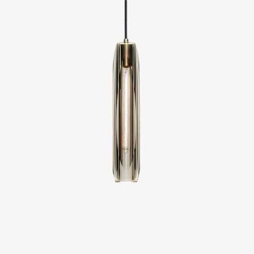 Suspension design à LED allongée en verre cristal