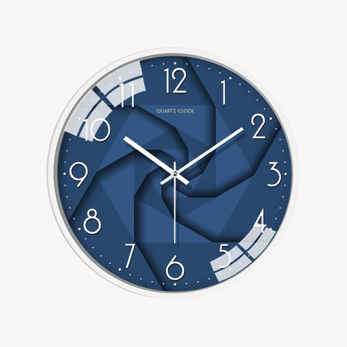 Horloge murale ronde au style géométrique bleu Silla B