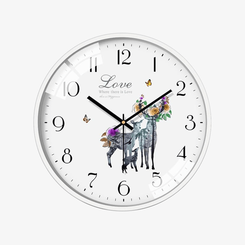 Horloge murale ronde blanche aux motifs Sulli D