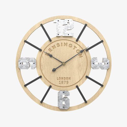 Horloge murale ronde en bois vintage avec chiffres 50cm