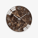 Horloge murale ronde en marbre marron style Reloj