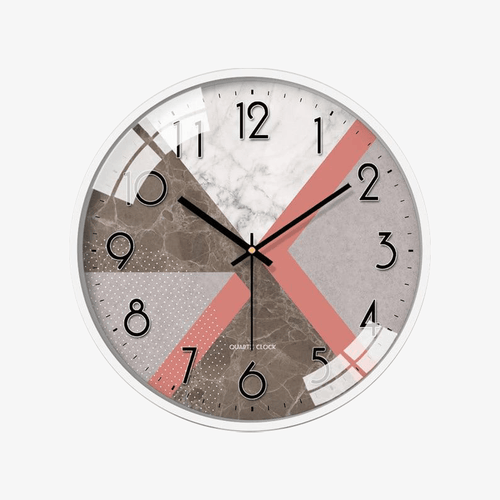 Horloge murale ronde style marbre moderne I