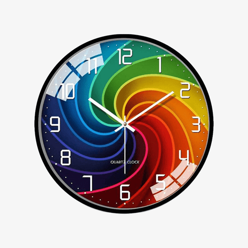 Horloge ronde moderne style arc-en-ciel A