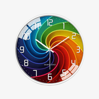 Horloge ronde moderne style arc-en-ciel B
