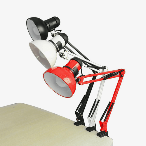 Lampe de bureau avec bras articulé de qualité (noir, blanc ou rouge)