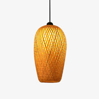 Suspension en rotin LED avec différentes formes arrondies Bamboo