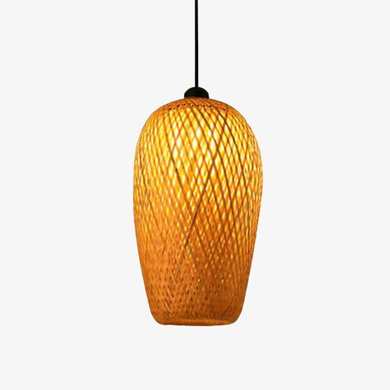 Suspension en rotin LED avec différentes formes arrondies Bamboo