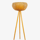 Lampadaire tripode avec abat-jour en bambou Asia