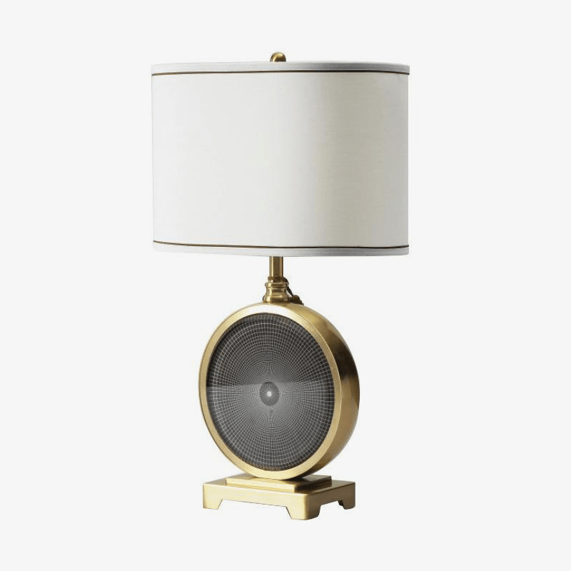 Lampe à poser design LED dorée avec abat-jour Monma