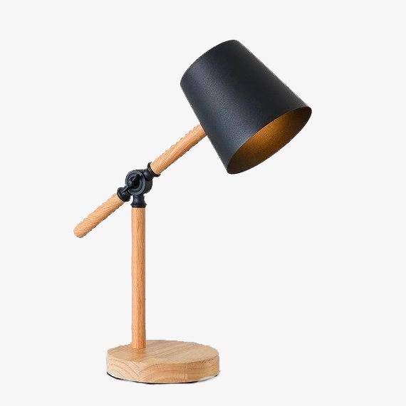 Lampe à poser en bois ajustable avec abat-jour coloré - vue 2 sur 10