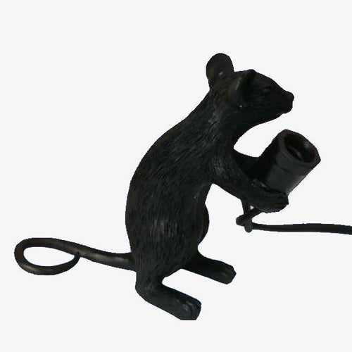 Lampe à poser en forme de souris tenant une lampe