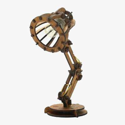 Lampe de bureau en bois style Pixar rustique
