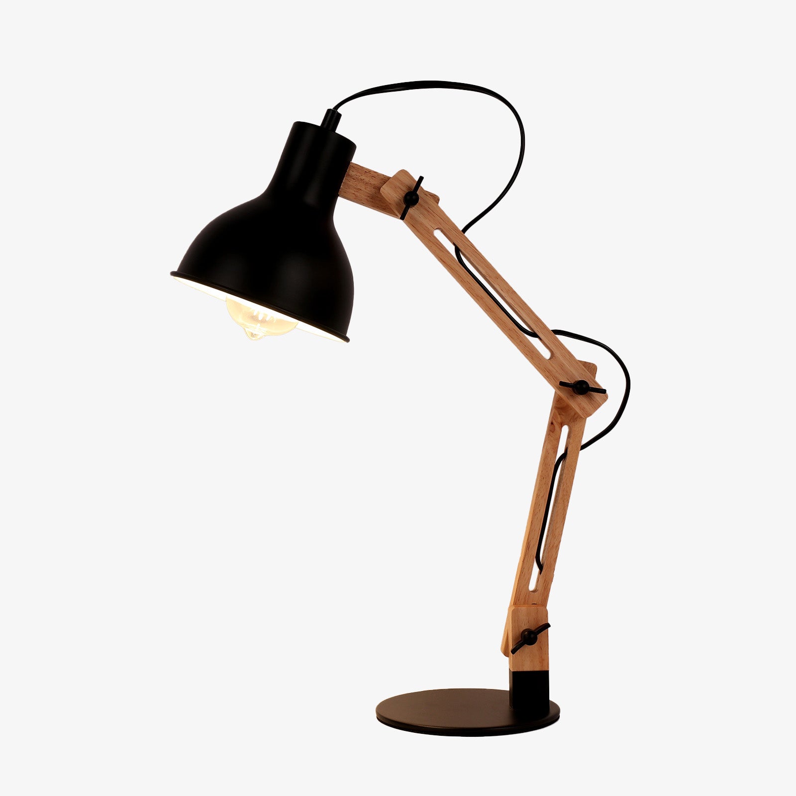 Lampe de bureau moderne en bois articulée Vaz - vue 2 sur 8