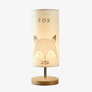 Lampe de chevet (ou bureau) en bois avec dessin d'animaux pour enfant