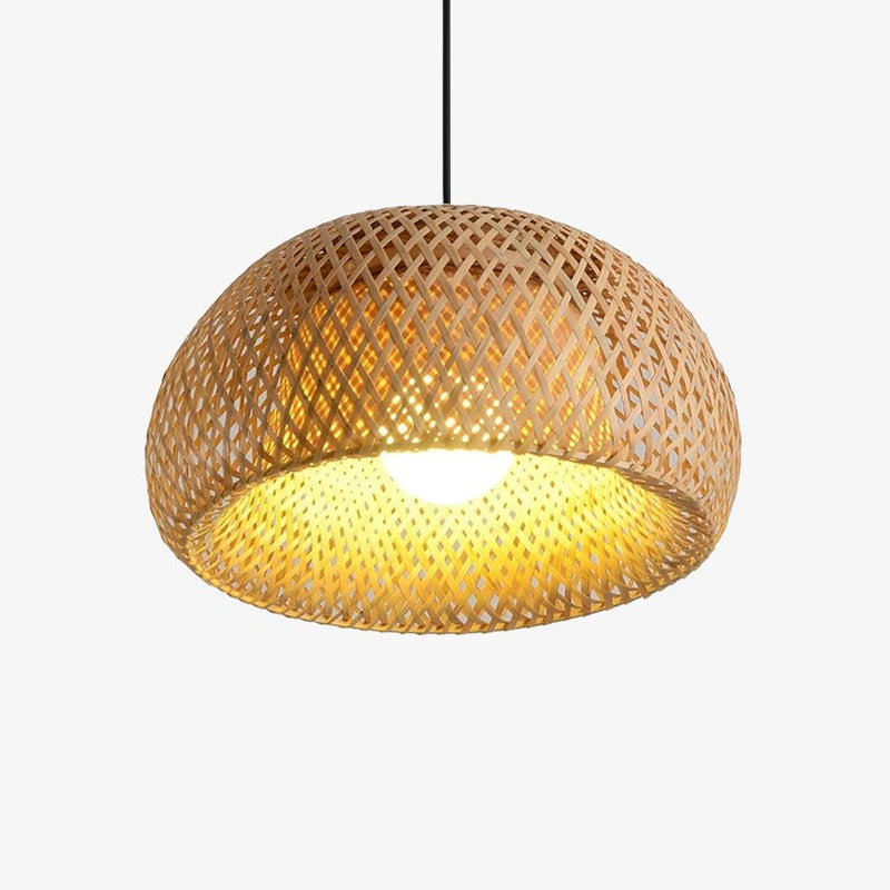 Suspension en rotin LED avec différentes formes arrondies Bamboo
