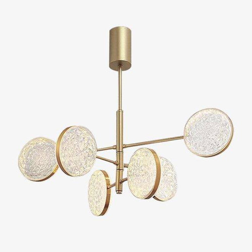 Lustre design doré à branches et lampes Luxury