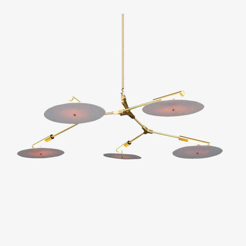 Lustre design LED à branches dorées ou noires et cercles Style