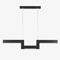 Lustre design LED en forme de Z métallique et noir Yeray
