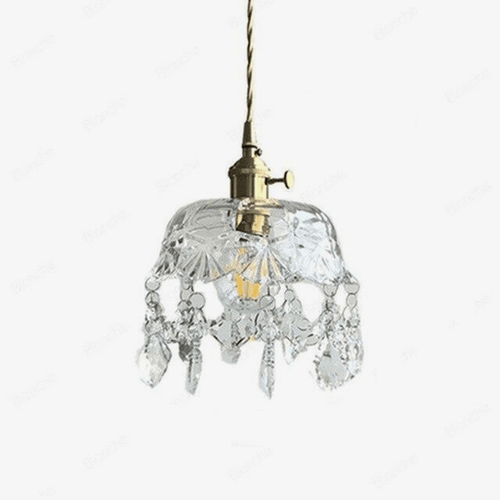 Lustre design LED en verre cristal style rétro