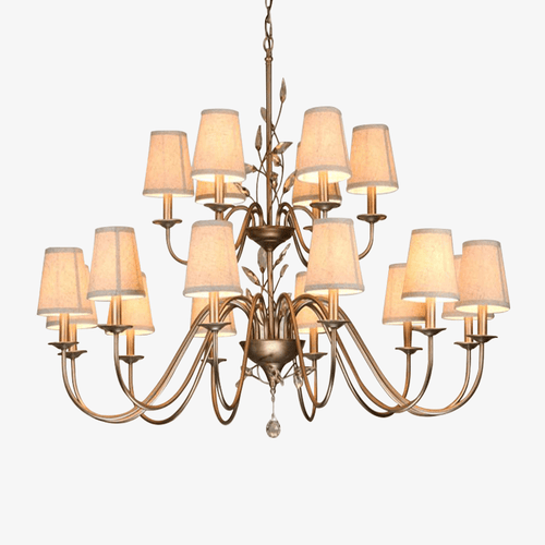 Lustre en chandelier avec abat-jour Art Deco