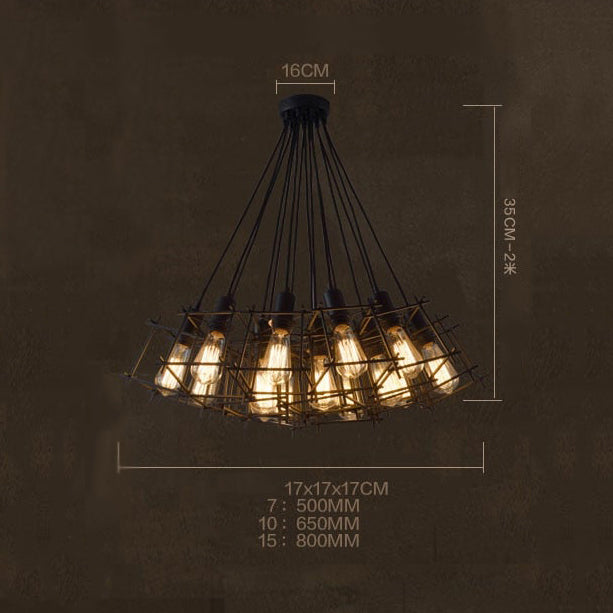 Lustre industrielle avec lampes cubiques suspendues Onigun - vue 5 sur 6