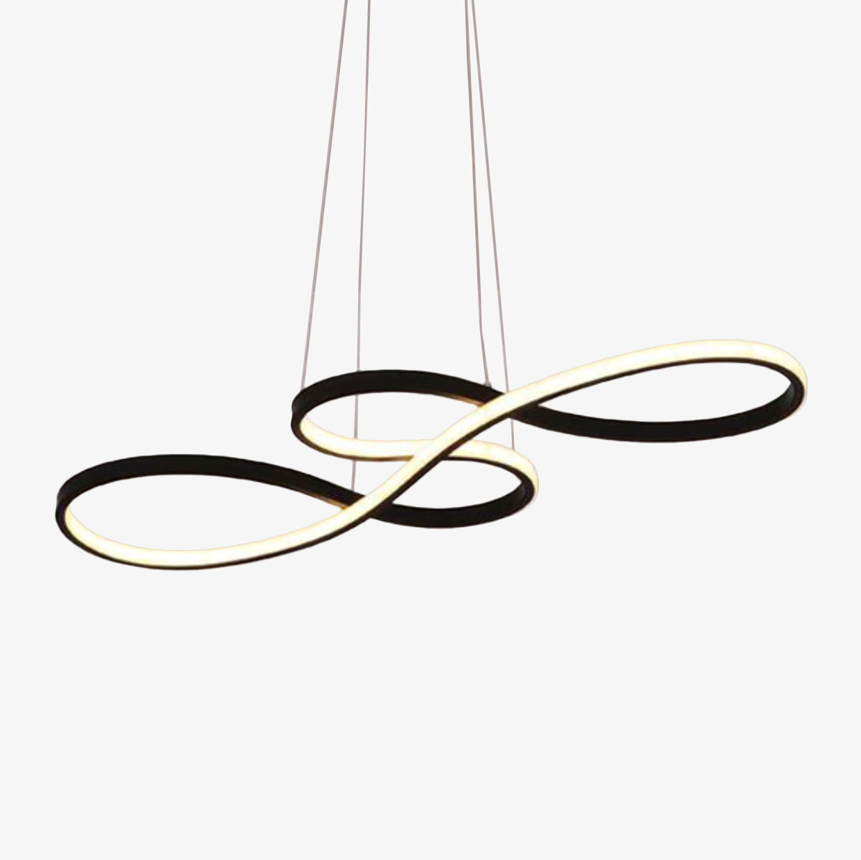 Lustre moderne avec deux symboles d'infini métalliques Kemena