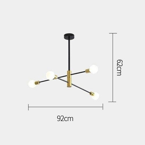 Lustre moderne en métal noir et doré style constellation Aries
