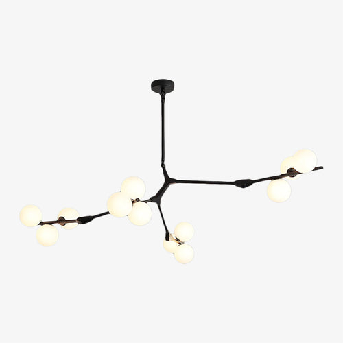 Lustre moderne LED style branche colorée et globes Irune