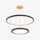 Lustre scandinave avec 2 anneaux lumineux en bois Arya