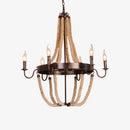 Vintage chandelier with ropes and faux candles Vechy