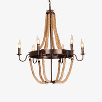 Vintage chandelier with ropes and faux candles Vechy
