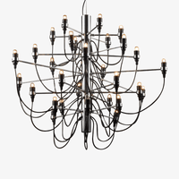 Lustre vintage noir chromé American